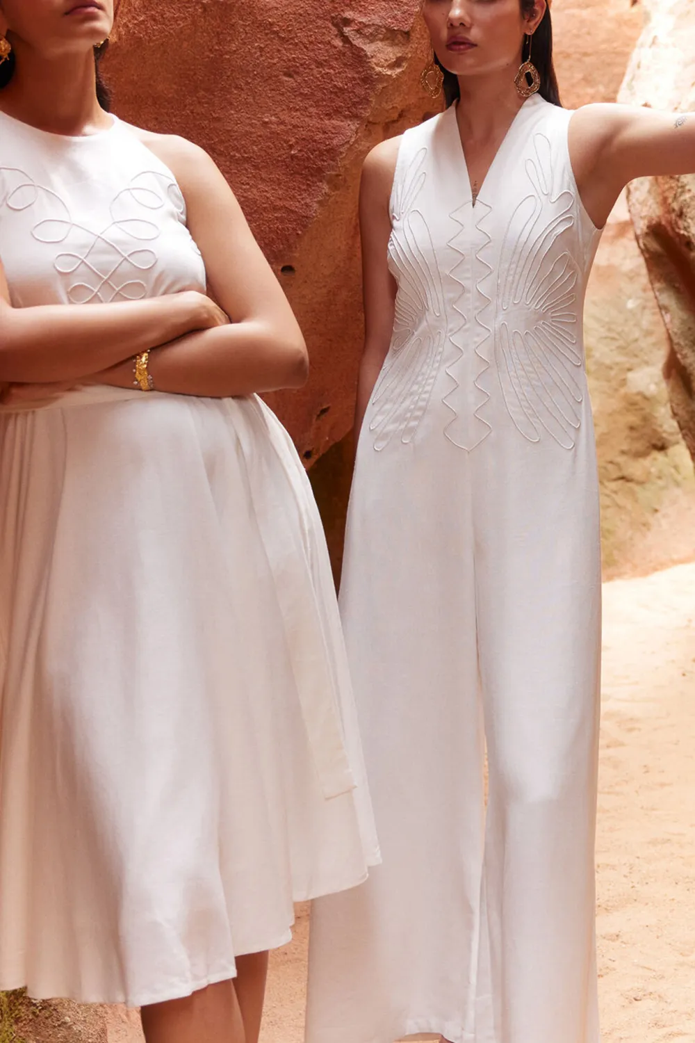 Off White Casual Style  Dress