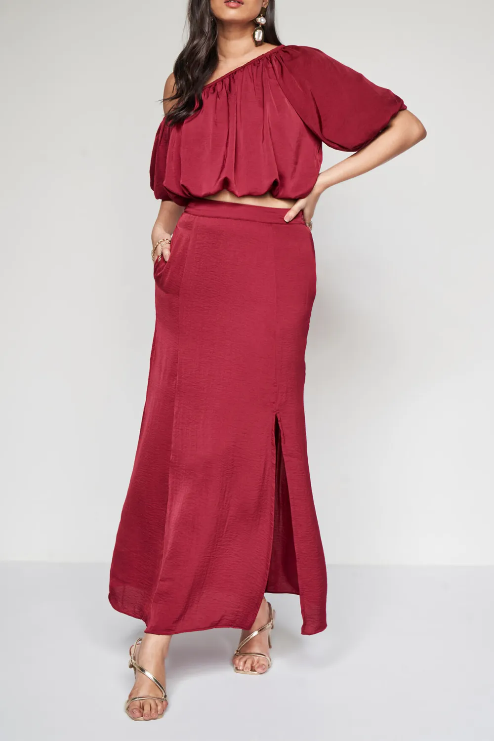 Long Length Casual Style Skirt Set