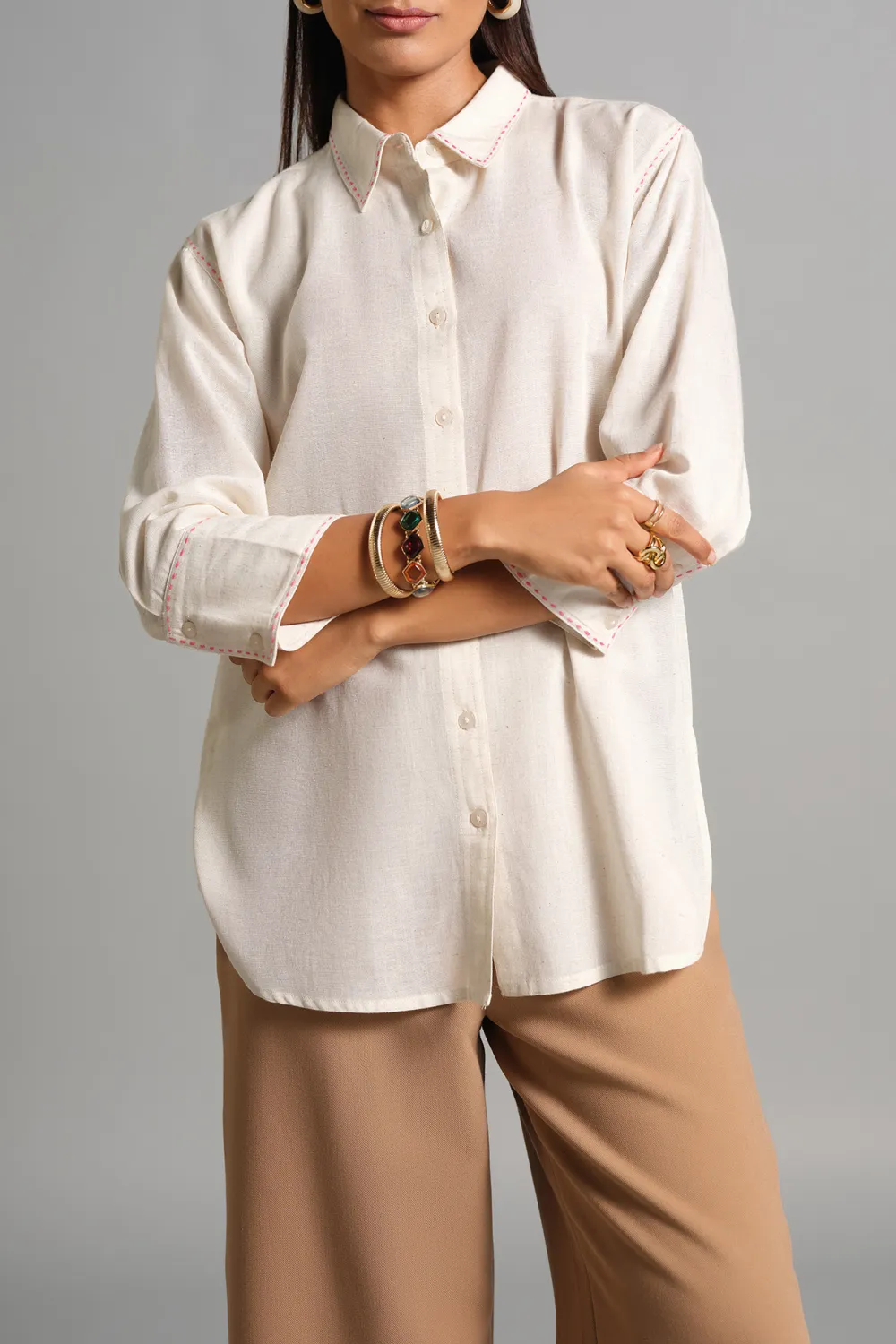Regular Length Casual Style Plain Shirt