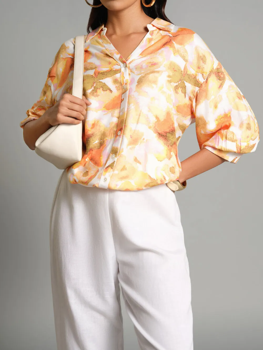 Casual Style Orange Shirt